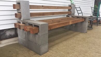 Cinder Block Bench