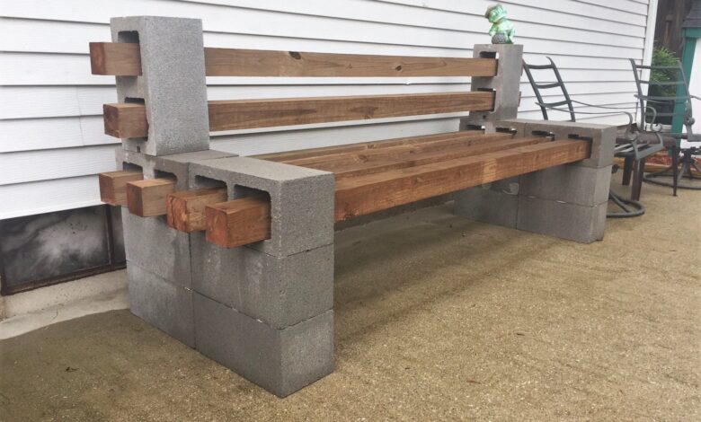 Cinder Block Bench